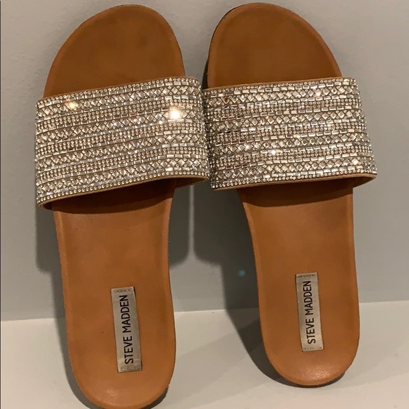 steve madden dazzle embellished slide sandal